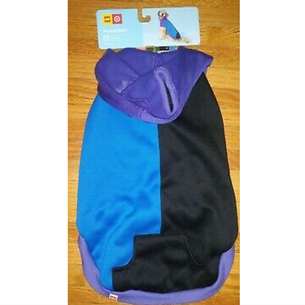 Dog Hoodie Sweatshirt Color BlockBluePurple